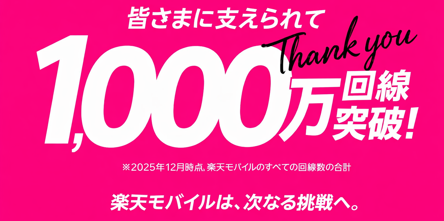 Thank you 1000万回線突破